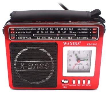 WAXIBA XB-531C, FM/MP3/фонарик/часы